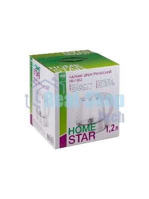 Чайник электрический Homestar HS-1053 1,2 л,стекло/пластик, белый (106464)