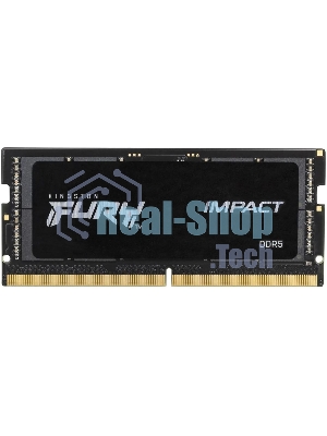 Оперативная память Kingston Fury Impact, DDR5, 16Gb (1x16Gb), 6400MHz, CL38, ECC, SO-DIMM, с радиатором, черный