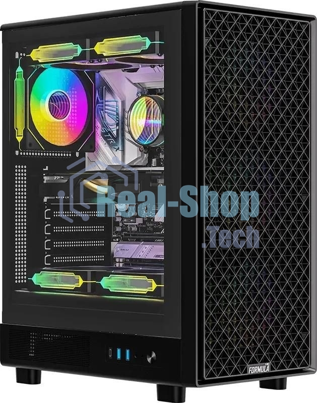 Компьютерный корпус Aerocool/Formula MANA DYNAMIC черный без БП ATX 6x120мм 2xUSB 3.0 1xUSB3.1 audio bott PSU