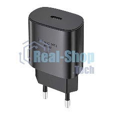 Сетевое зарядное устройство Qumo Energy light PD 25Вт, (модель 0102), порт: USB Type-C, черный