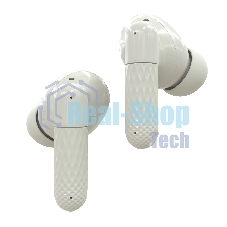 Наушники TWS More choice БВ37 белый/серый, внутриканальные, Bluetooth, сенсорное управление, до 4 ч