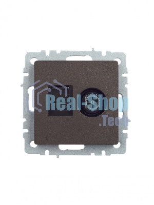 Розетка телевизионная двойная TV+RJ45 IEK BRITE РТВ/РК12-БрТБ кат.5E темная бронза