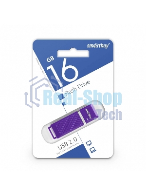 Флешка USB Smartbuy Quartz Violet (SB16 GbQZ-V), 16Gb, USB 2.0, R/W 25/15, фиолетовый