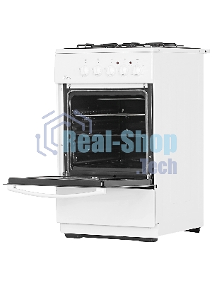 Плита комбинированная Flama RK 23-105 W белый, конфорок 4 шт, духовка 50 л, 50 см x 85 см x 60 см