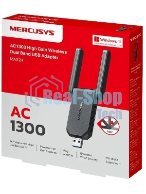 Беспроводной USB-адаптер Mercusys MA32H черный