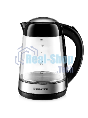 Чайник электрический BRAYER BR1012BK, 2200 Вт, 1.7 л