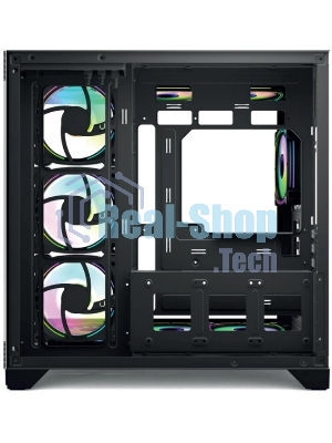 Компьютерный корпус Forza Forza FZ-G42B Seaview TG ATX Case, black, w/o psu, Curved Tempered glass front panel, 1x3,5