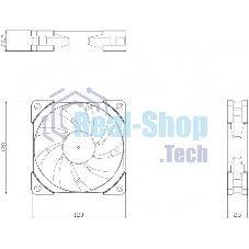 Кулер для корпуса Thermalright TL-C12RW-S V2 Reverse (120x120x25mm, 4-pin PWM, ARGB, 58CFM, 25.6dBA, 1500RPM, White)