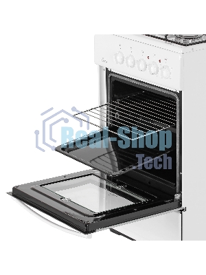 Плита комбинированная Flama RK 23-105 W белый, конфорок 4 шт, духовка 50 л, 50 см x 85 см x 60 см