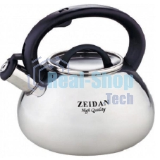 Чайник со свистком Zeidan Z-4139 3,0 л, нержавеющая сталь, ЛИТОЙ КОРПУС, КУРКОВЫЙ МЕХАНИЗМ, зеркальная полировка корпуса, стеклянная жаропрочная крышка, фиксированная бакелитовая ручка. Подарочная упаковка с пластиковой ручкой.