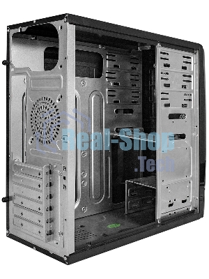 Компьютерный корпус Miditower ExeGate CP-604-UNS400 (ATX, БП UNS400 с вент. 12см, 2*USB, аудио, черный)