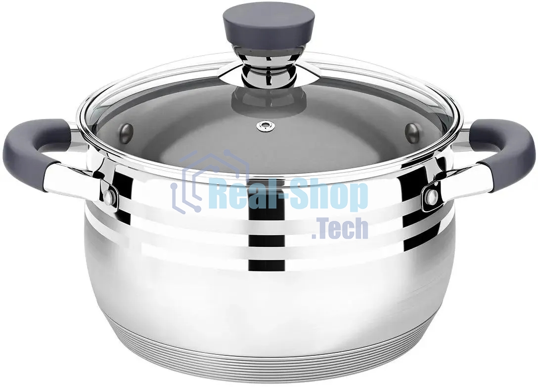 Кастрюля Lara LR02-474 Mercury 6,5 л, 24 см, нержавеющая сталь, с крышкой