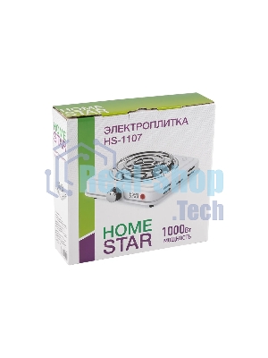 Плита настольная электрическая Homestar HS-1107, 1 конф, белый, ТЭН