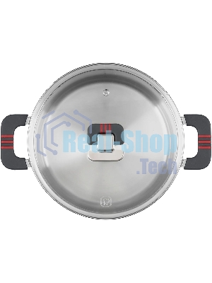 Кастрюля Rondell Stripes RDS-1638, 5.2 л, 24 см, с крышкой, сталь