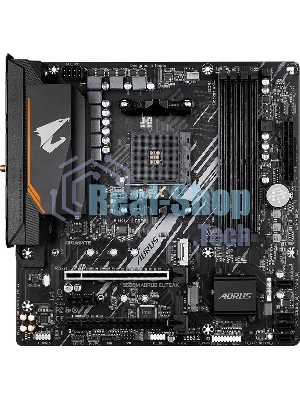 Материнская плата Gigabyte B550M AORUS ELITE AX, Socket AM4, AMD B550, 4xDDR4, 4xSATA, 2xM.2, 1xPCI-E 4.0 x16, 1xPCI-E 3.0 x4, 1xPCI-E x1, 1xDVI-D, 1xHDMI, 1x 1Gb LAN, 4xUSB-A 3.2 Gen 1, 4xUSB-A 2.0, 3x3.5 мм, 7.1, Micro-ATX