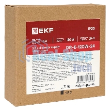 Блок питания на дин рейку EKF DR-E-120W-24 120 вт,Uвх ~ 220 В AC, Uвых - 24 В DC постоянного тока