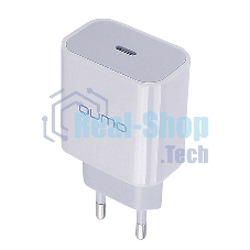 Сетевое зарядное устройство Qumo Energy light PD 20Вт, (модель 0105), USB Type-C PD, + кабель 1м. Type-C на Type-C, белый