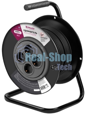 Удлинитель на катушке Defender ExtR2G-01-30 6А, 30 м, б/з - катушка