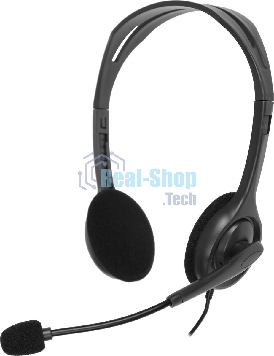 Гарнитура Logitech H111 чёрный, проводная, 3.5 мм