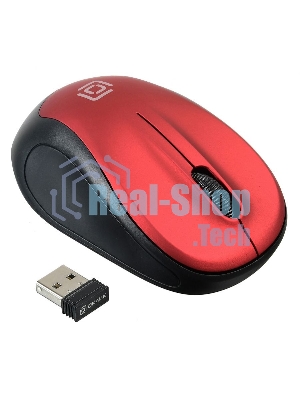 Мышь беспроводная Oklick 665MW черный/красный, 1000 dpi, радиоканал, USB, кнопки - 3