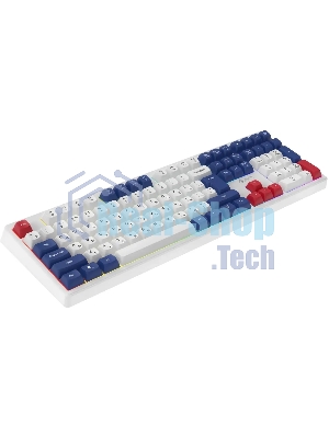 Клавиатура Oklick 725G проводная, USB Type-A, белый/красный