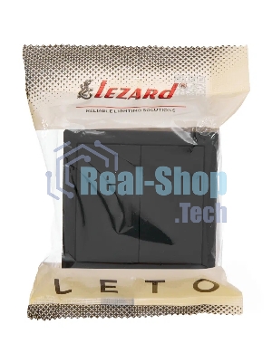 Выключатель 2-клав. LETO черный бархат LEZARD 752-4200-101