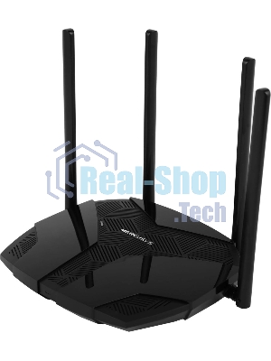 Роутер Mercusys MR70X AX1800 Dual-Band WiFi 6 Router, 574 Mbps at 2.4 GHz + 1201 Mbps at 5 GHz,4× Fixed External Antennas, 3× Gigabit LAN Ports, 1× Gigabit WAN Port, 1024-QAM, OFDMA, Router/Access Point Mode, MU-MIMO, WPA3, TWT, BSS Color