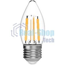 Лампа филам. Gauss Filament 11Вт цок.:E27 свеча св.свеч.белый теп. (упак.:10шт) (103802111)
