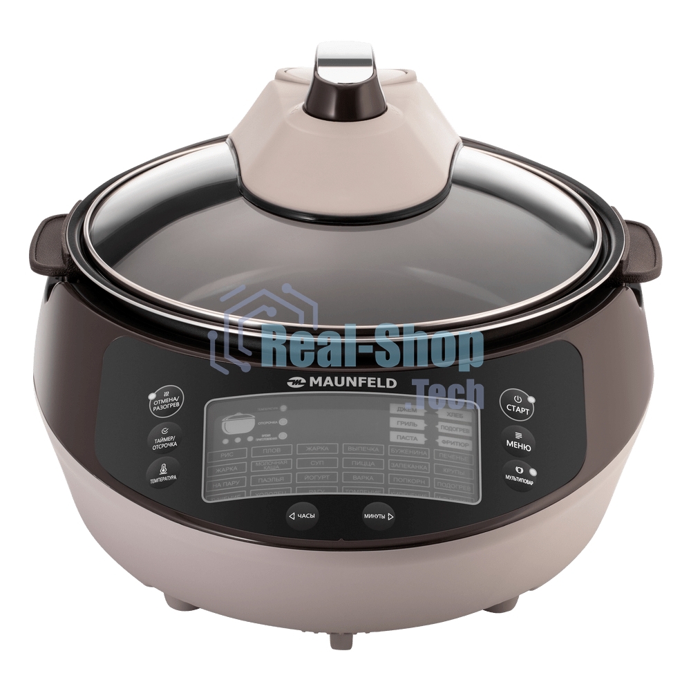 Мультиварка Maunfeld MF-1621BR коричневый/бежевый/черный, 5 л, 1600 Вт, сенсорное, 30 программ