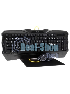 Комплект клавиатура+мышь Qumo Solaris проводной, USB, 2200 DPI, чёрный