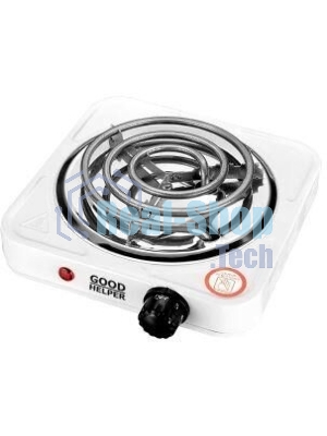 Плита настольная электрическая GOODHELPER ES-10T11 белый, 1.1 кВт, ТЭН, конфорки - 1, эмаль, поворотные переключатели