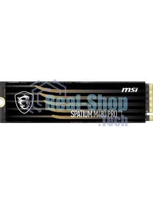 Накопитель SSD MSI SPATIUM M480 PRO, 2Tb, M.2 2280, PCIe 4.0 x4, NVMe, R/W 7400/7000