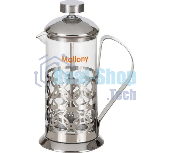 Френч-пресс MALLONY OLIMPIA, 350 мл из жаропрочного стекла, в корп из нерж ст, T046-350ML (950100)