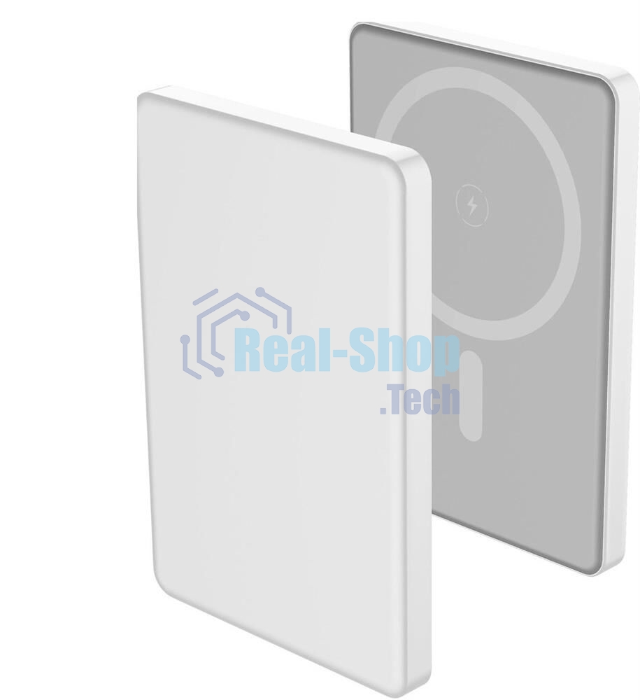 Портативный аккумулятор Aksberry (6900291910016) E501 с MagSafe 5000 mAh, серебристый