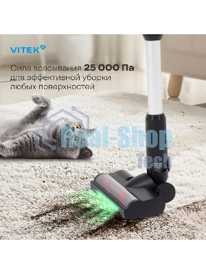 Пылесос вертикальный Vitek VT-CLS01AQUA черный/медный, питание от аккумулятора, 250 Вт, уборка влажная/сухая, пылесборник 0.55 л