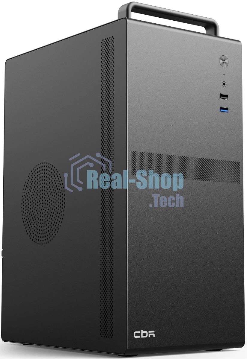 Компьютерный корпус CBR mATX Minitower V205, без БП, 1хUSB 3.0, 1хUSB 2.0, HD Audio+Mic, ручка, каркас металл 1.8мм, Black PCC-MATX-V205-WPSU