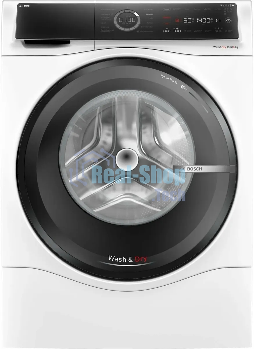 Стирально-сушильная машина Bosch Serie 8 WNC254A0SN белый, загр.фронтальная, макс.: 10,5 кг, 1400 об/мин, класс: D