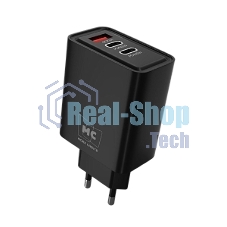 Сетевое зарядное устройство MORE CHOICE NC90 1USB+2Type-C 3.0A PD 45W, черный