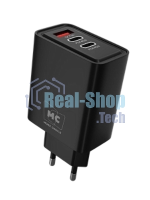 Сетевое зарядное устройство MORE CHOICE NC90 1USB+2Type-C 3.0A PD 45W, черный