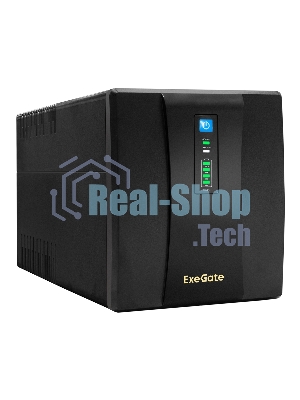 Источник бесперебойного питания ExeGate SpecialPro UNB-1200.LED.AVR.EURO.RJ 1200VA/750W, LED, AVR, 4 евророзетки, RJ45/11, черный