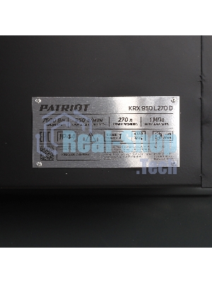 Компрессор поршневой Patriot KRX 950 L270 D ременной, масляный, 950 л/мин, 270 л, 10 бар, 5.5 кВт, 400 В