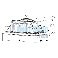 Вытяжка встраиваемая Krona Ameli Light 600 PB нержавеющая сталь, 52.5 см, 633 куб. м/ч, 44 дБ