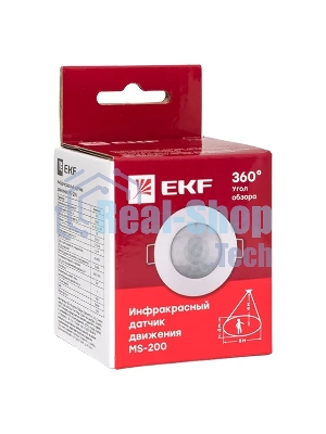 Датчик движения EKF dd-ms-200 (ИК) MS-200 встраиваемый 800 Вт 360 град. до 6 м IP20