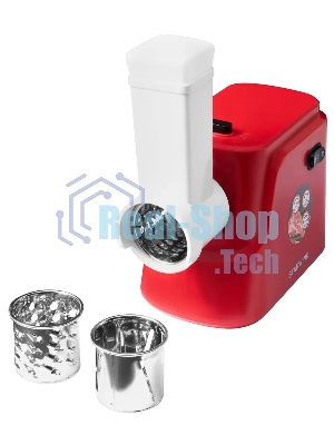 Мясорубка электрическая Starwind SMG3225 красный, 1500 Вт, 2.0 кг/мин, реверс, защита от перегрузки, насадки - 8