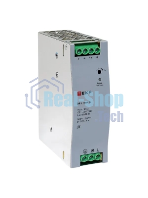 Блок питания на дин рейку EKF DR-E-120W-24 120 вт,Uвх ~ 220 В AC, Uвых - 24 В DC постоянного тока