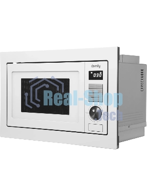 Встраиваемая микроволновая печь Domfy DM2540BW WG белый, 25 л, 900 Вт, переключатели - кнопки/поворотный мехинизм