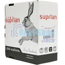Кабель сетевой информационный Suprlan 01-0333-1, cat.5e U/UTP, 4 пары, 24AWG, PVC, внутренний, 50м, серый