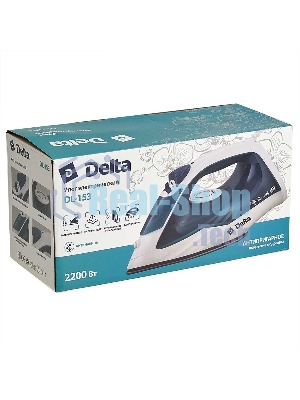 Утюг Delta DL-153 белый с бирюзовым, 2200 Вт, 23 г/мин, 125 г/мин, 260 мл