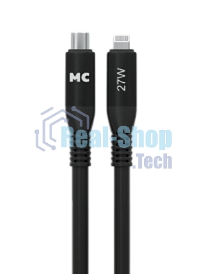 Дата-кабель MORE CHOICE (4620202554581) K83ia 2м USB 3.0A PD 27W для Lightning ng 8-pin -2 м, черный