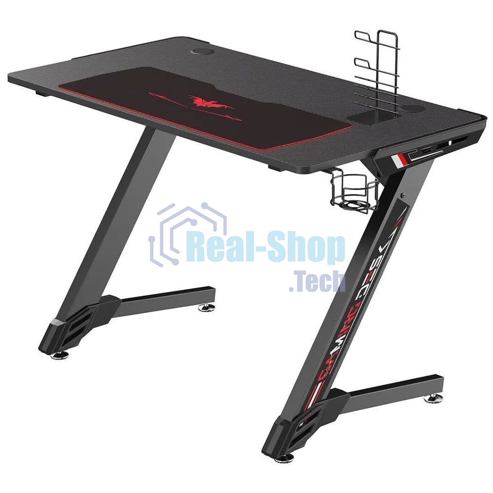 Стол игровой Eureka TN-Z43-BK-V2 столешница ЛДСП черный каркас черный